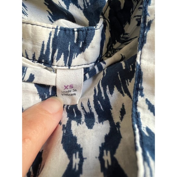ATHLETA swim kaftan tunic button up blue ikat size XS - Picture 3 of 7
